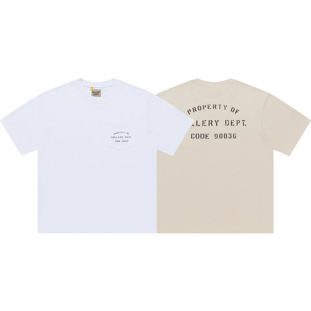 Model D140 Gallery dept American fashion brand pocket print high street short-sleeved T-shirt, front pocket ten print. Shrunk and shaped, soft, comfortable and breathable, no pilling, no fading and no deformation, S to XL, p106